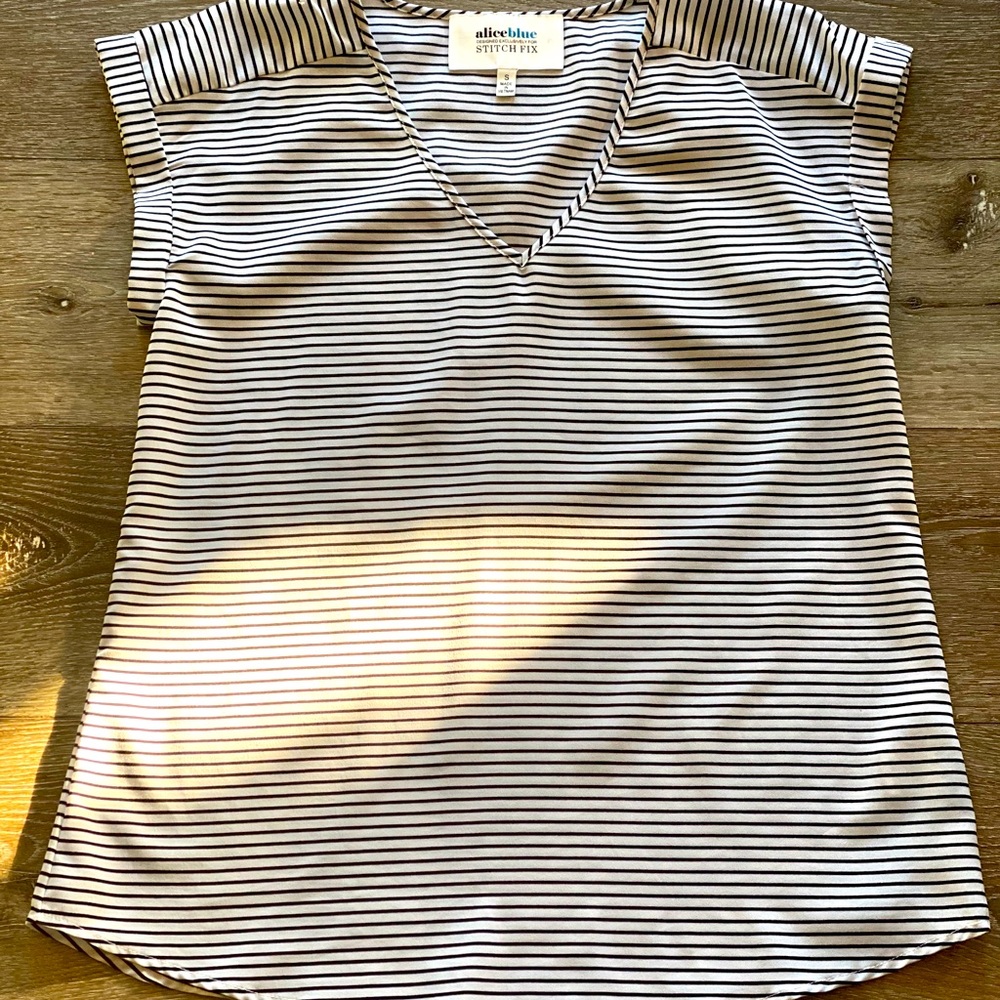 Aliceblue Striped Top